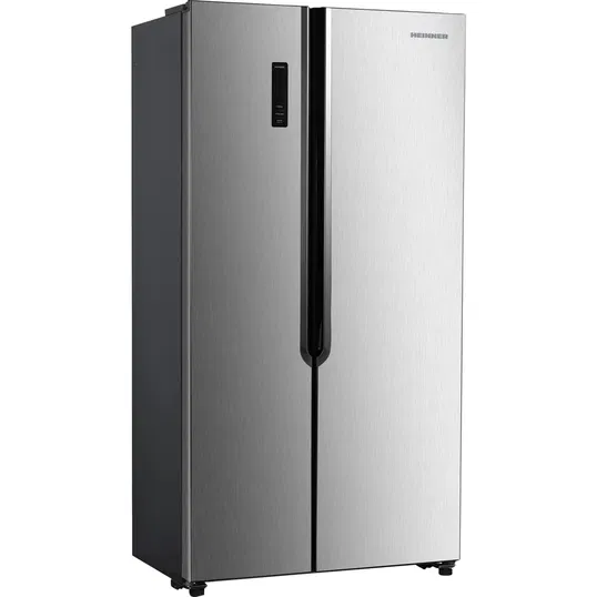 Side by side Heinner HSBS-H442NFXE++, 436 l, No Frost, Clasa E, Display, H 177 cm, Argintiu