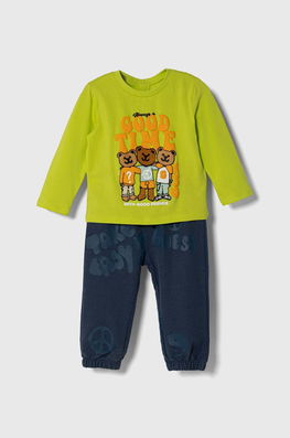 Guess Trening Bebelusi Culoarea Verde Copii, Tricotaj, Model Print