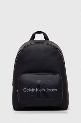 Calvin Klein Jeans Rucsac Femei, Culoarea Negru, Mare, Cu Imprimeu Dama, Imitatie De Piele, Model Print