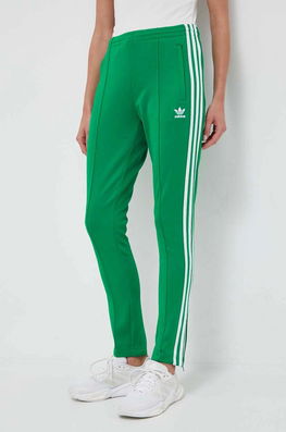 Adidas Originals Pantaloni De Trening Culoarea Verde, Cu Imprimeu Dama, Tricotaj