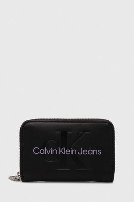 Calvin Klein Jeans Portofel Femei, Culoarea Negru Dama, Imitatie De Piele