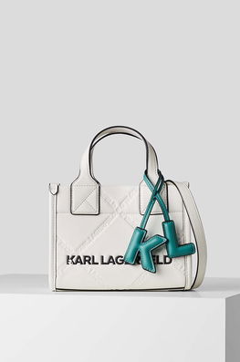 Karl Lagerfeld Poseta Culoarea Alb Dama, Imitatie De Piele