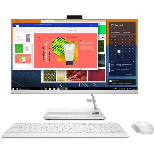 Sistem All-in-One Lenovo IdeaCentre AIO 3 27ALC6 cu procesor AMD Ryzen™ 7 7730U pana la 4.50 GHz, 27, Full HD, IPS, 16GB DDR4, 512GB SSD M.2 2280 PCIe® 4.0x4 NVMe®, AMD Radeon™ Graphics, No OS, White