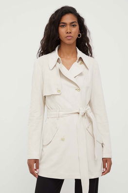 Marciano Guess Palton Femei, Culoarea Gri, De Tranzitie Dama, Imitatie De Piele Intoarsa