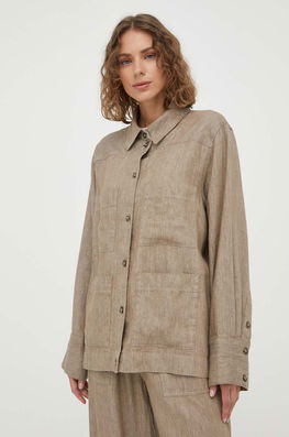 Birgitte Herskind Camasa De In Donna Culoarea Maro, Regular Dama, Casual