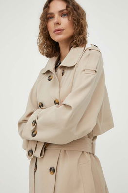 Bruuns Bazaar Trenci Bells Femei, Culoarea Bej, De Tranzitie, Oversize Dama