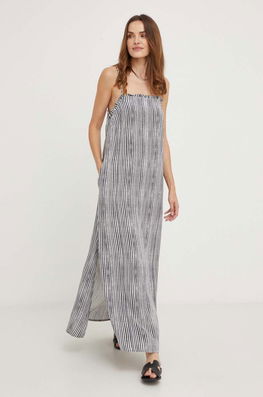 Answear Lab Rochie Culoarea Negru, Maxi, Drept Dama, Panza, Casual, Model Curele