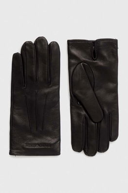 Emporio Armani Manusi De Piele Barbati, Culoarea Negru Bărbaţi