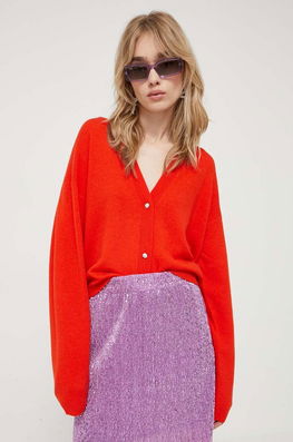 Stine Goya Cardigan Din Lana Culoarea Portocaliu, Light Dama