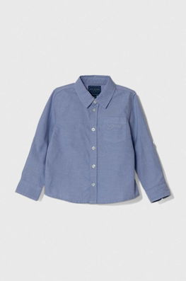Guess Camasa De Bumbac Pentru Copii Albastru, Elegant