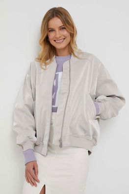 Calvin Klein Geaca Bomber Femei, Culoarea Gri, De Tranzitie Dama