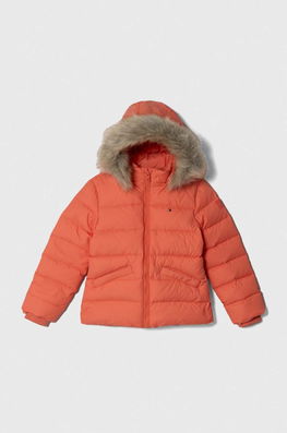 Tommy Hilfiger Geaca De Puf Pentru Copii Culoarea Portocaliu