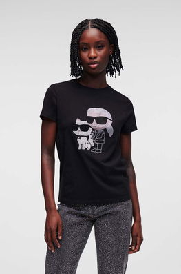 Karl Lagerfeld Tricou Din Bumbac Culoarea Negru Dama