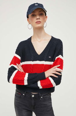 Tommy Jeans Pulover Femei, Culoarea Albastru Marin Dama Bleumarin
