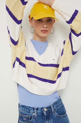 Tommy Jeans Pulover Femei, Culoarea Bej Dama