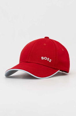 Boss Green șapcă De Baseball Din Bumbac BOSS GREEN Culoarea Rosu, Neted Bărbaţi