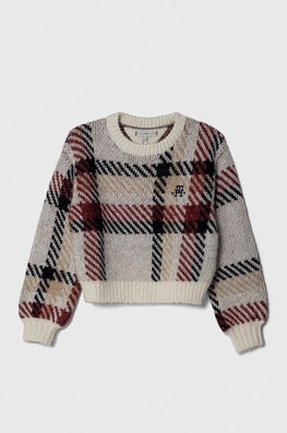 Tommy Hilfiger Pulover Pentru Copii Din Amestec De Lana Culoarea Alb, Călduros, Cu Un Amestec De Lana