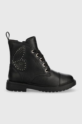 Geox Bocanci Copii Culoarea Negru, Imitatie De Piele