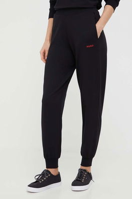 HUGO Pantaloni De Lounge Culoarea Negru, Neted Dama, Tricotaj