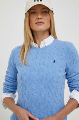 Polo Ralph Lauren Pulover De Cașmir Light Dama Albastru, Lana
