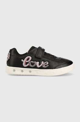 Geox Sneakers Pentru Copii Culoarea Negru, Imitatie De Piele