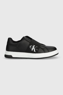Calvin Klein Jeans Sneakers Pentru Copii Culoarea Negru, Imitatie De Piele