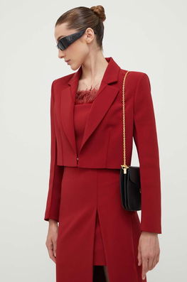 Patrizia Pepe Sacou Culoarea Bordo, Un Singur Rand De Nasturi, Neted Dama Burgundia, Panza