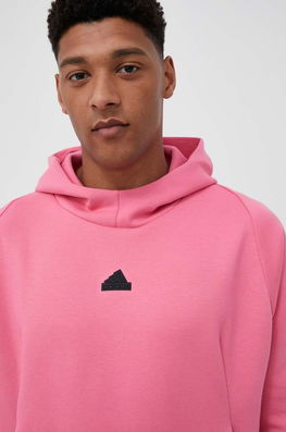 Adidas Bluza Z.N.E Barbati, Culoarea Roz, Cu Glugă, Cu Imprimeu Bărbaţi