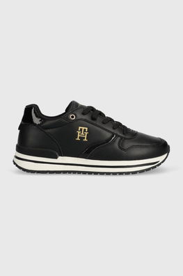 Tommy Hilfiger Sneakers Pentru Copii Culoarea Negru, Imitatie De Piele