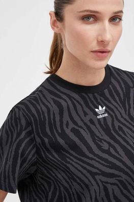 Adidas Originals Tricou Din Bumbac Culoarea Negru Dama, Model Animal