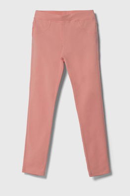 United Colors Of Benetton Pantaloni De Trening Pentru Copii Culoarea Roz, Neted, Tricotaj