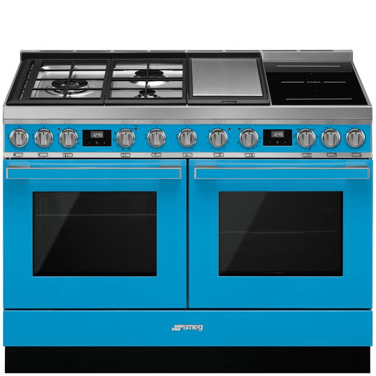 Masina de gatit mixta Smeg Portofino CPF120IGMPT, 120 cm, 2 cuptoare, Turquoise, pirolitic