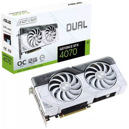 Placa video ASUS Dual GeForce RTX 4070 White OC, 12GB GDDR6X, 192-bit