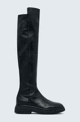 AGL Ghete De Piele ALISON R BOOT Femei, Culoarea Negru, Cu Toc Plat, D721586PWK06891013