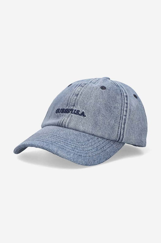 Guess șapcă De Baseball Din Bumbac Washed Denim Dad Neted Guess U.S.A. Albastru