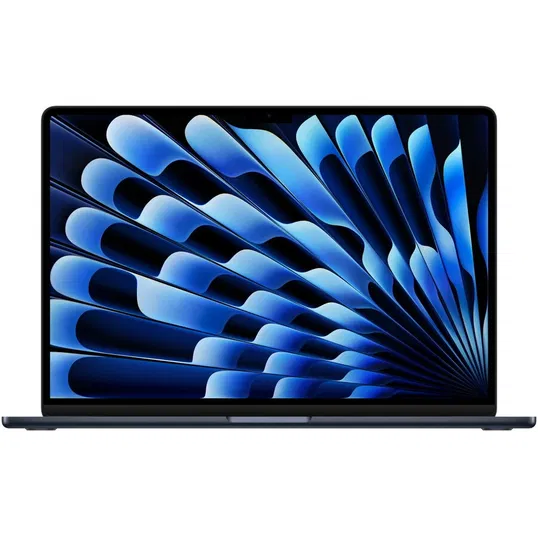 Laptop Apple MacBook Air 15 cu procesor Apple M2, 8 nuclee CPU si 10 nuclee GPU, 24GB, 512GB SSD, Midnight, INT KB