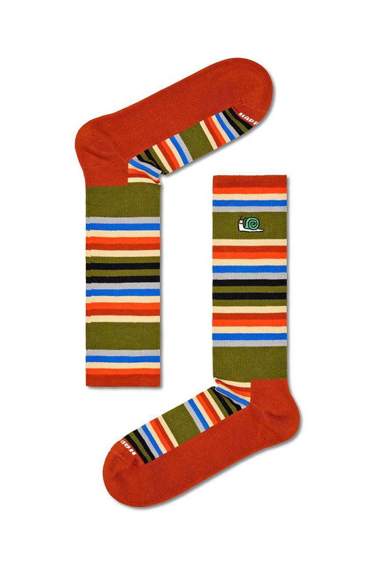 Happy Socks Sosete Speed Of A Snail Crew Sock Multicolor