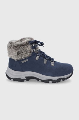 Skechers Cizme De Zapada Din Piele Intoarsa Culoarea Albastru Marin Bleumarin