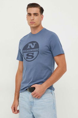North Sails Tricou Din Bumbac Cu Imprimeu Albastru