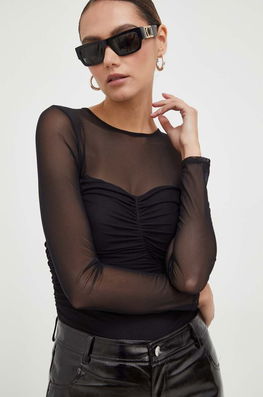 Guess Body Culoarea Negru, Neted