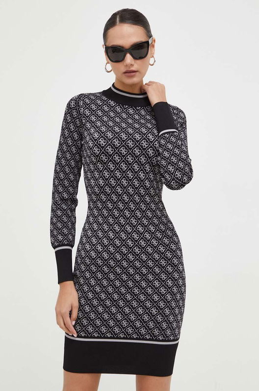 Guess Rochie Culoarea Negru, Mini, Mulata