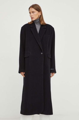 Herskind Palton De Lana Wanda Culoarea Negru, De Tranzitie, Oversize