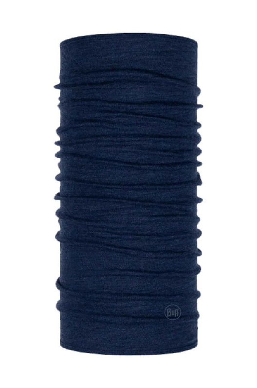 Buff Fular Impletit Merino Midweight Culoarea Albastru Marin, Neted Bleumarin
