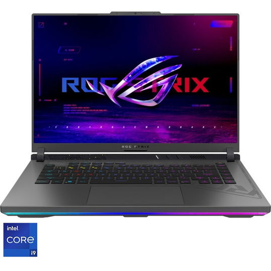 Laptop Gaming ASUS ROG Strix G16 G614JI cu procesor Intel® Core™ i9-13980HX pana la 5.60 GHz, 16, QHD+, IPS, 240Hz, 16GB DDR5, 1TB SSD, NVIDIA® GeForce RTX™ 4070 8GB GDDR6 TGP 140W, No OS, Eclipse Gray