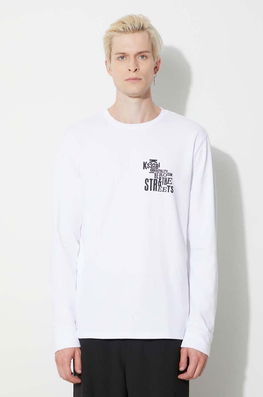 KSUBI Longsleeve Din Bumbac Culoarea Alb, Cu Imprimeu