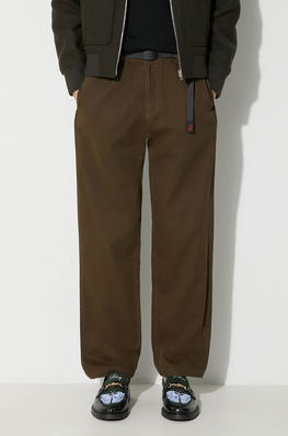 Gramicci Pantaloni De Bumbac Gramicci Pant Culoarea Verde, Drept