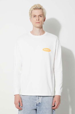 Gramicci Longsleeve Din Bumbac Original Freedom Oval Longsleeve Tee Culoarea Alb, Cu Imprimeu, G3FU.T072
