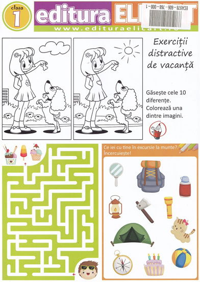Jocul vacantei. Exercitii distractive de vacanta - Clasa 1