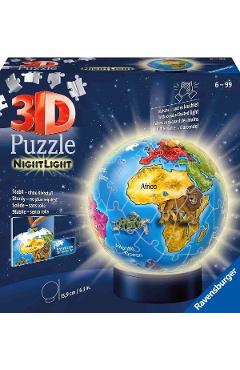 puzzle 3d luminos glob pamantesc 72 piese