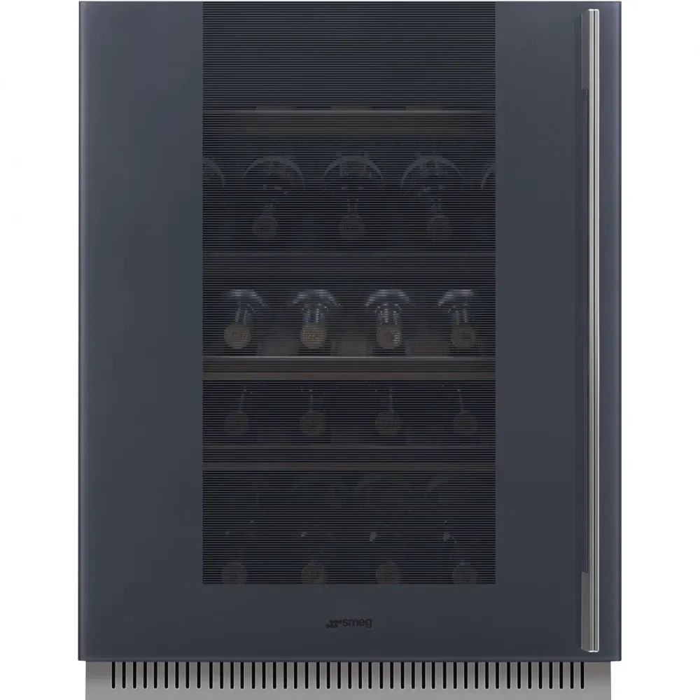 Racitor de vinuri incorporabil Smeg Linea CVI138LG, 38 sticle, protectie UV, 2 zone temperatura